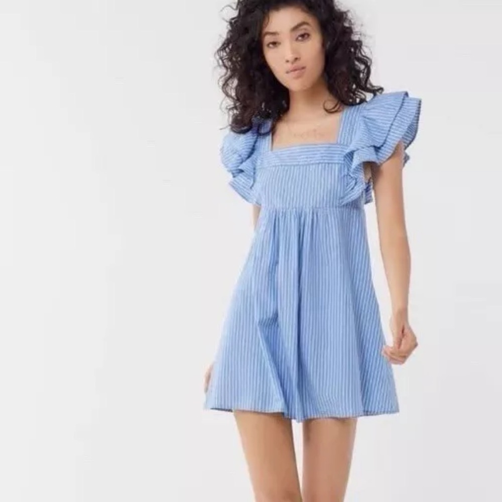 Urban Outfitters La Petite Poupée Tie-Back Frock Mini Dress in Black, Size M